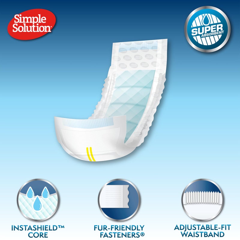 Simple Solution Disposable Wraps for Male Dogs, Dog Diapers, Male Dog Wraps, Leak Proof with Wetness Indicator, Potty Training, Doggie Diaper for Incontinence, 15 â€“ 23 Inch Waist, (M,12 Count) - Image 2